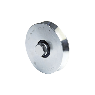 300V / Rueda de 14cm SIN Soporte Para Puertas Corredizas de hasta 270 Kg / Canal Tipo «V»