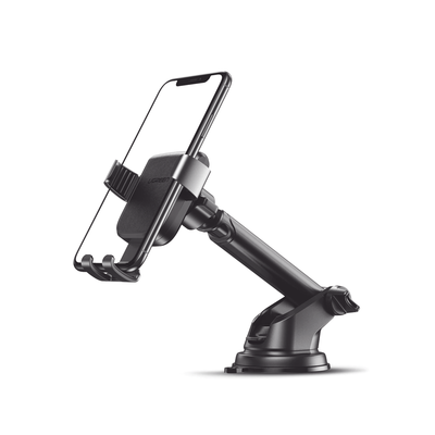 Soporte de Celular para Automóvil con Ventosa / Diseño de Sujecion en Triangulo / Ajustable 270° / Rotable / Estirable / Amplia Compatibilidad con dispositivos de 4» a 7» / Color Negro