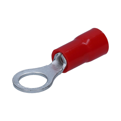 Terminal tipo ojo / 1 / 4 » / 22 – 16 AWG / Rojo / Paquete de 25 piezas.