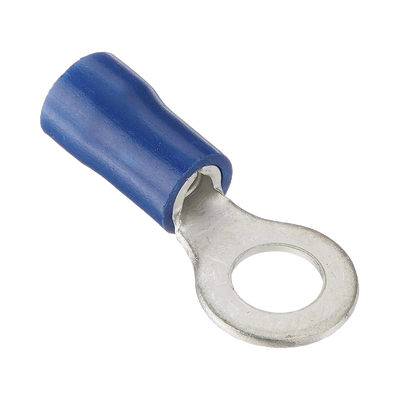Terminal tipo ojo aislada / 16- 14 AWG / 3/16″ / Azúl / Paquete de 25 piezas.