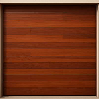 Puerta de Garage de Alta Calidad / Estilo Americano / Acabado Laminado PREMIUM / Color Madera Clara / 16×9 Pies.