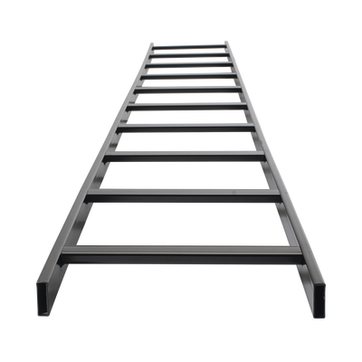 Escalera Tubular de 1.5″ de Peralte y 12″ de Ancho y 3.05 Metros de Largo, Pintura Epóxica Color Negro, Ideal Para Utilizarse en Centros de Datos o Cuartos de Telecomunicacionesl, incluye Coples y Tornillería