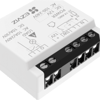 Relé Inteligente Wi-Fi, CS-T35-R100-WD, 16A 250VAC, Wi-Fi 6 y BLE, Control por App EZVIZ, Compatible con Google Assistant, Amazon Alexa y Matter, Protecciones de Temperatura y Sobrecarga