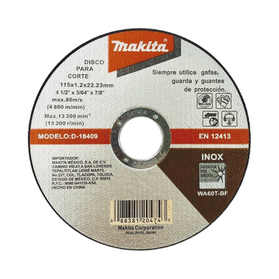 Disco de Corte de 7/8″ de acero inoxidable, diámetro de 4-1/2″