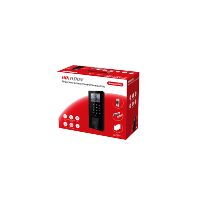 Kit Terminal Control Acceso Biométrico DS-KAS807 / Huella Digital / 2.4″ LCD / 5000 Huellas + 5000 Tarjetas / IP65 / Wi-Fi + PoE / Cerradura Magnética 272 kg / Botón Touchless