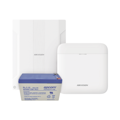 (AXPRO) KIT de alarma AX PRO conversión de zonas cableadas a inalámbricas / Incluye: 1 Hub IP, Wifi y 3G/4G con Batería de respaldo/ 1 Expansor de 16 zonas cableadas / 1 Batería de respaldo 12Vcc a 7 Amp/ Compatible con Hik-Co