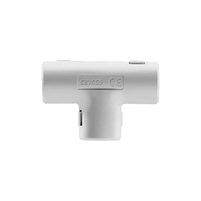 Unión en «T» para tubería rígida, recomendado para cable eléctrico, PVC Auto-extinguible, de 20 mm