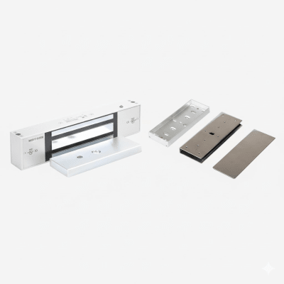 Kit Para Control de Acceso Incluye Chapa Magnética de 1200 Lbs / Montaje En «U» Para Puerta de Cristal / Uso Interior / Certificación UL