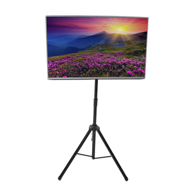 Trípode Portátil con Soporte de piso para Monitores de 32 a 65″ / Vesa 600 x 400 / Acero / Montaje de 65 cm a 1 mt