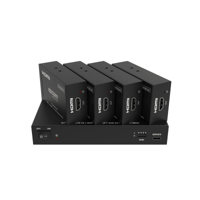 Splitter Extensor 1×4 | 4K@60Hz a 60m | 4K@30Hz a 70m | Cable Cat6 | EDID | HDCP 2.2 | Salida Loop