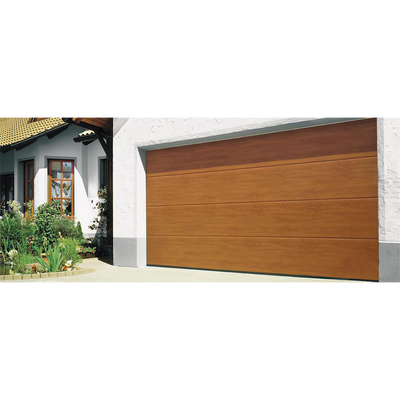 Puerta de Garage D/ Alta calidad / 9×8 pies / AISLADA / Estilo Americana / Imitacion Madera / Golden Oak / Linea Central .