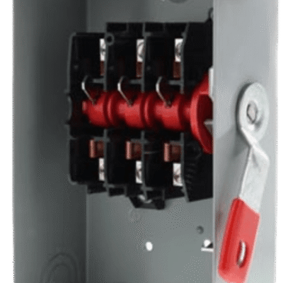 Interruptor de Seguridad GNF322RA, 240Vca, 3 polos, 60 Amp, sin portafusibles, Nema 3R.