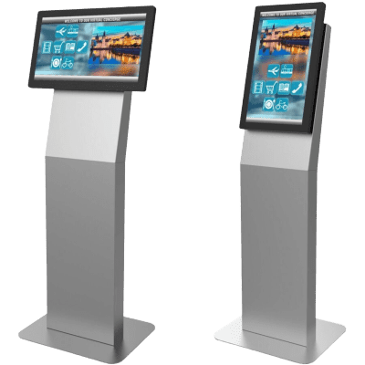 Montaje tipo Kiosko Para Pantallas Indoor Peerless-AV / Orientación Paisaje o Retrato / Base Plana Rectangular / Puertas Traseras con Seguridad / Gestión Interna de Cables / Compatible con Pantallas 15″-22″-32″ / VESA 200×200