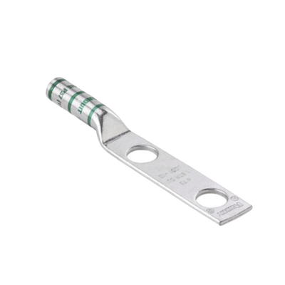 Conector de Compresión de Cobre con 2 Orificios 3/8″ para Cable 2 AWG,  1″ de espacio entre Orificios. Paquete de 25 Piezas