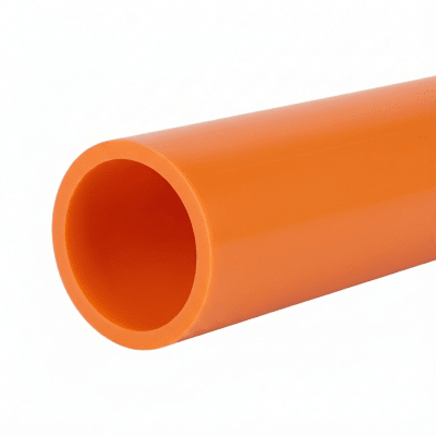 Ducto para Fibra Óptica 1 1/4″ Liso RD11, Color Naranja Prelubricado, Rollo de 200 Metros