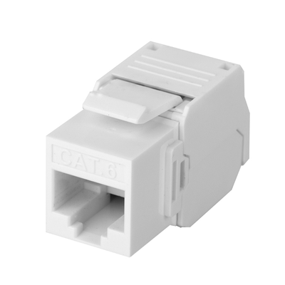Módulo Jack Keystone Cat6 (Toolless), con Terminación en Ángulo 180 – Color Blanco, Compatible con Faceplate y Patchpanel Linkedpro