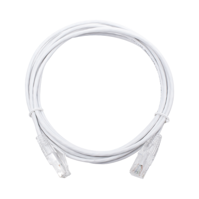 Cable de Parcheo Slim UTP Cat6 – 3 Metros (9.84 Pies) Blanco Diámetro Reducido (28 AWG)