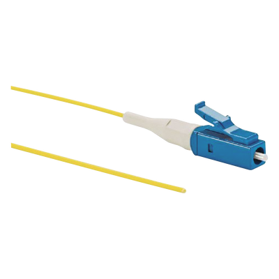 Pigtail de Fibra Óptica LC Simplex, Monomodo OS2 9/125, 900um, Color Amarillo, 1 Metro (3.28 Pies)