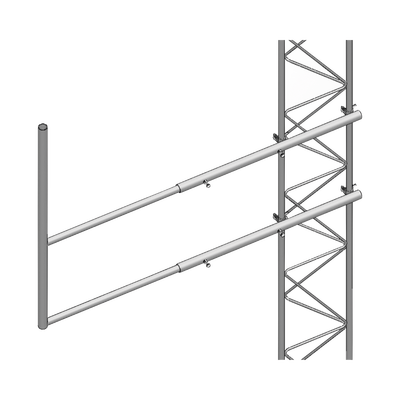Brazo tipo «F» para tramos STZ-45G, galvanizado por inmersión caliente.