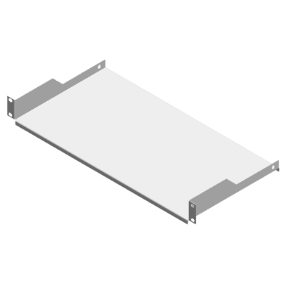 Charola para Rack Blanca de 19″ de 2 postes, 23 cm de Profundidad, 1 Unidad de rack