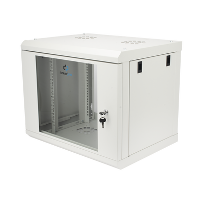 Gabinete de Pared de 9U con Puerta de Cristal Templado, 479.5 mm de Profundidad, Rack de 19», Acero Reforzado Gris Mate