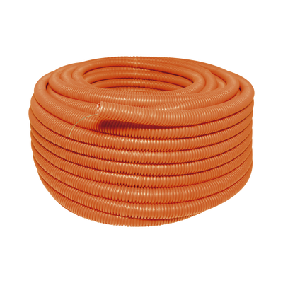 Manguera Poliducto Corrugado Flexible Naranja Reforzado de 1/2″ x 100 m Para Instalaciones Eléctricas /Polietileno Alta Densidad HDPE/ Sin guía /Resistente a Intemperie.