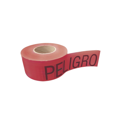 Cinta para barricada «PELIGRO» de 100 m y ancho de 3″.