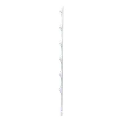 Poste con 6 Aisladores de PASO para Cerca Electrificada. Tubo Galva. de 1.4m, cal. 18 de 1″ Diam. + Pintura Blanca.