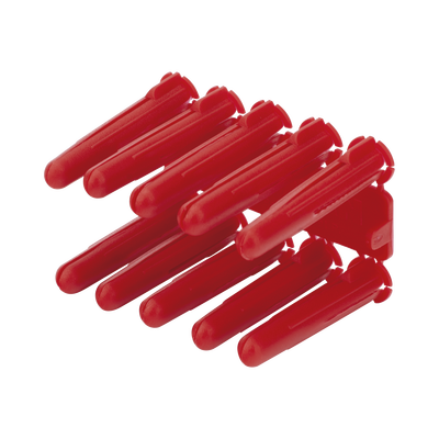 Taquete de 1/4  plástico paquete de 100 piezas para fijar objetos con tornillo en muros y techos de concreto o superficies sólidas, compatible con tornillo TH10X de 10 x 1 1/2″  (1103-03100)