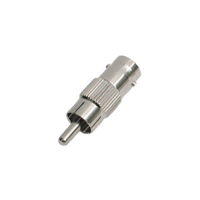 Adaptador en Línea para 75 Ohm, de Conector BNC Hembra a RCA Macho en Aplicaciones de Audio-Video para Cámaras, Monitores y DVR’s.